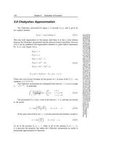 5.8 Chebyshev Approximation