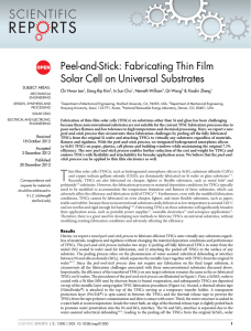 Peel-and-Stick: Fabricating Thin Film Solar Cell on Universal