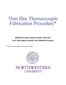 Thin film Thermocouple Fabrication Procedure