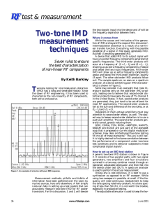 Two-tone IMD measurement techniques
