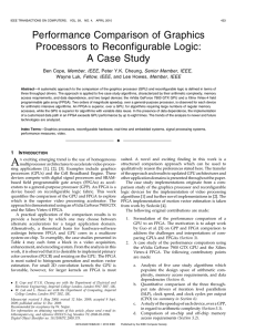 Performance Comparison of Graphics Processors to Reconfigurable