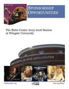 The Batte Center 2015-2016 Season at Wingate University