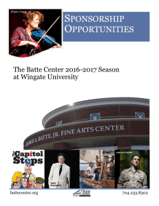 The Batte Center 2016-2017 Season at Wingate University