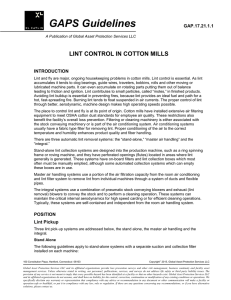 Lint Control In Cotton Mills