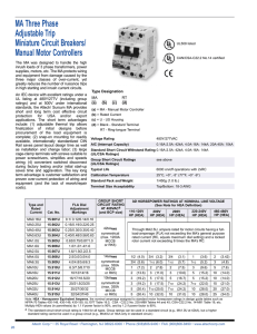 MA Three Phase Adjustable Trip Miniature Circuit Breakers