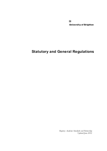 Statutory and General Regulations