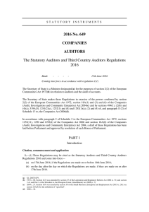 The Statutory Auditors and Third Country Auditors Regulations 2016