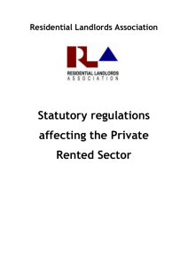 Statutory regulations affecting the Private Rented Sector