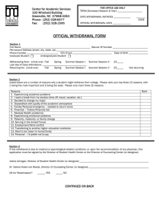 official withdrawal form - East Carolina University