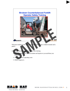 Sit-down Counterbalanced Forklift Operator Safety Training Sit
