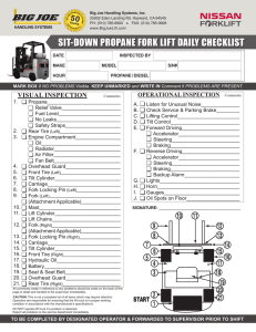 sit-down propane fork lift daily checklist