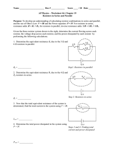 AP Physics – Worksheet #4: Chapter 19 Resis