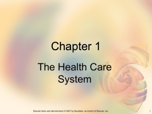 The Health Care System 1