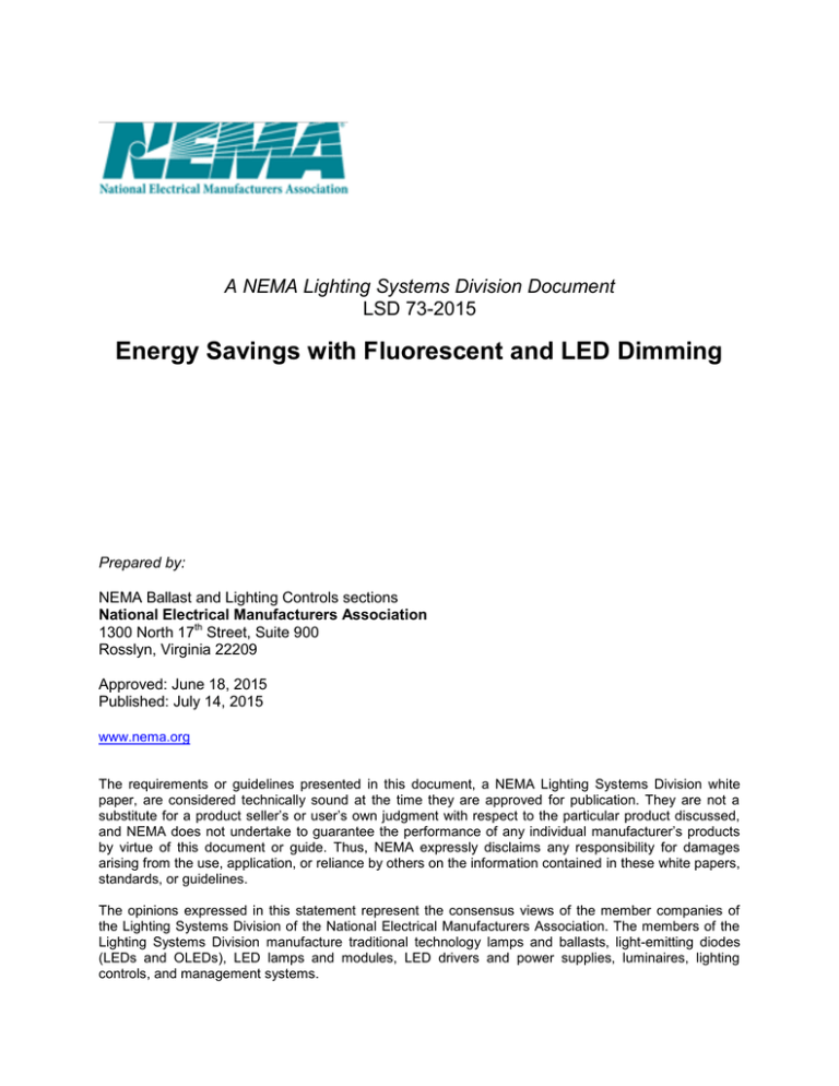 Energy Savings with Fluorescent and LED Dimming