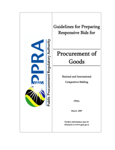 Guidelines for Preparing Responsive Bids for Procurement of Goods