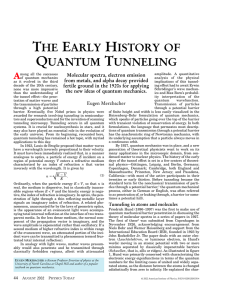 the early history of quantum tunneling