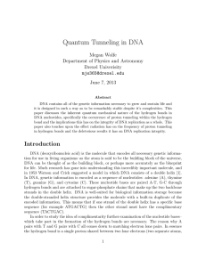 Quantum Tunneling in DNA