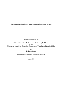 Geographic location changes in the transition from school to work A
