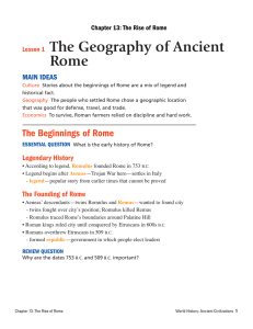 The Rise of Rome Lesson 1 The Geography of Ancient Rome MAIN