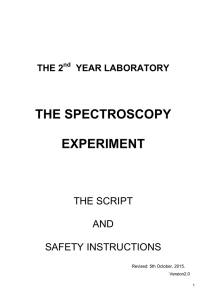 SECOND YEAR LABORATORY SPECTROSCOPY EXPERIMENT