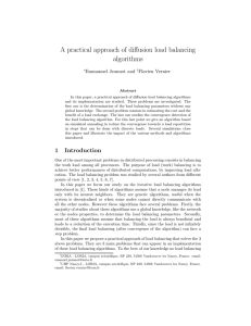 A practical approach of diffusion load balancing algorithms