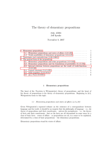 The theory of elementary propositions