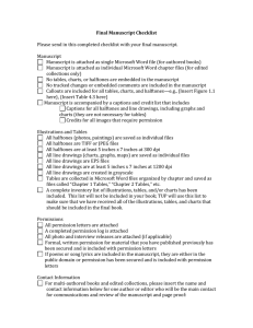 Final Manuscript Checklist Please send in this completed checklist