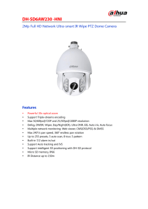 2Mp Full HD Network Ultra-smart IR Wipe PTZ Dome Camera
