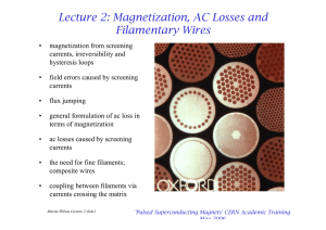 Lecture 2: Magnetization, AC Losses and Filamentary Wires