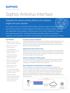 Sophos Antivirus Interface datasheet