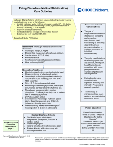 Eating Disorders (Medical Stabilization)