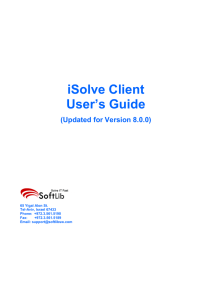 iSolve Client User`s Guide v8.0