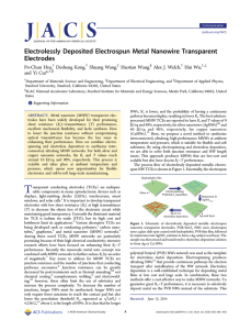 Electrolessly Deposited Electrospun Metal Nanowire Transparent