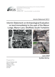 Interim Statement on Archaeological Evaluation on land immediately