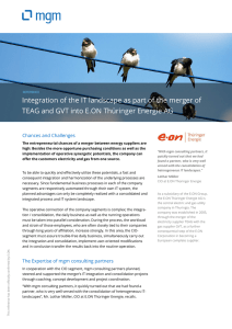 Integration of the IT landscape as part of the merger of TEAG and