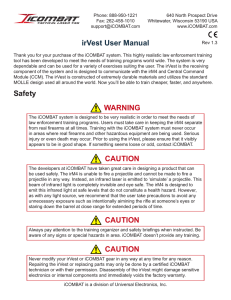 irVest User Manual Safety WARNING CAUTION CAUTION