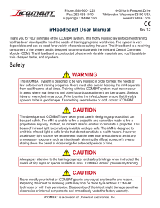 irHeadband User Manual Safety WARNING CAUTION CAUTION
