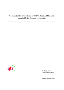 The impact of direct investment of BASF in Nanjing, China on the