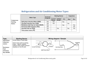 Refrigeration and Air Conditioning Motor Types