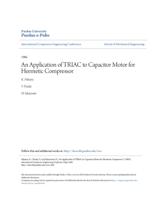 An Application of TRIAC to Capacitor Motor for Hermetic Compressor