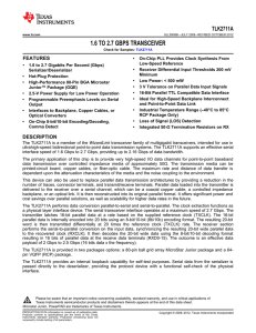 1.6 to 2.7 GBPS TRANSCEIVER. (Rev. B)