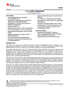 1.6 to 2.6 GBPS Transceiver (Rev. B)