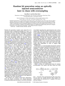 Random bit generation using an optically injected semiconductor