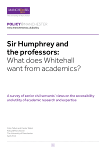 Sir Humphrey and the professors
