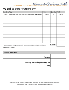 AG Bell Bookstore Order Form - Alexander Graham Bell Association