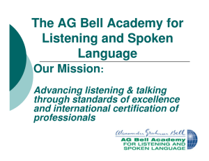 The AG Bell Academy for Listening and Spoken Language