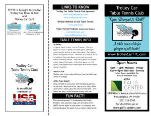 membership brochure - Trolley Car Table Tennis Club