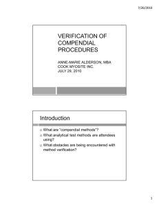 verification of compendial procedures