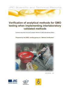 Verification of analytical methods for GMO testing