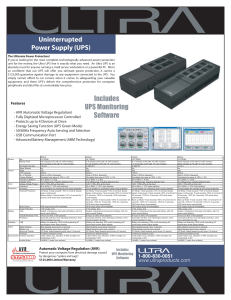 Ultra ULT33063 UPS Data Sheet